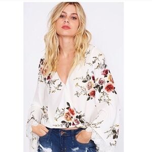 Justine Bell Crocheted Sleeve Top